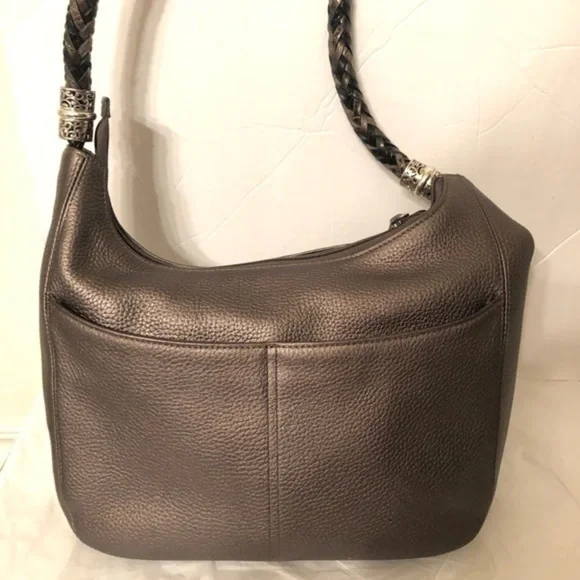 BRIGHTON 👛 silvery bronze bag braided handle